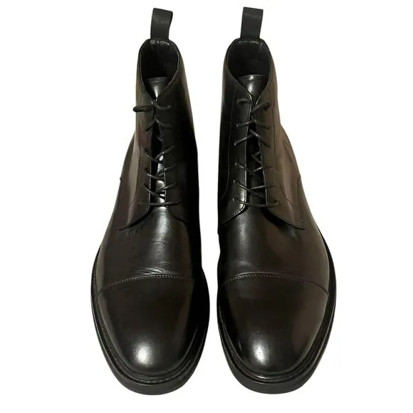 NEW Taft 365 Cap Toe Ankle Boots •Men 13• Smooth Black Leather M003 $189
