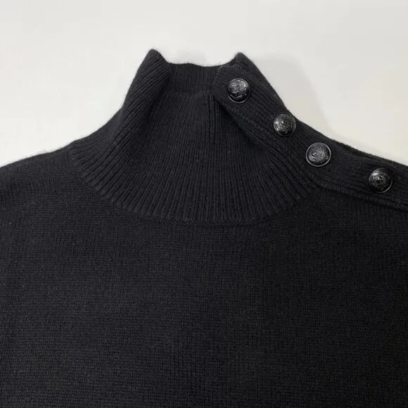 NEW THE KOOPLES Women's Funnel Neck Wool Sweater – Black – Size L – NWT