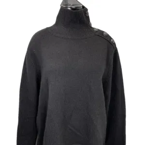NEW THE KOOPLES Women's Funnel Neck Wool Sweater – Black – Size L – NWT