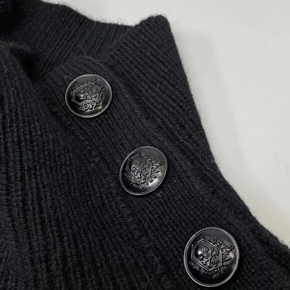 NEW THE KOOPLES Women's Funnel Neck Wool Sweater – Black – Size L – NWT