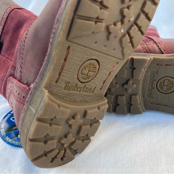 New Timberland Earthkeepers Leather Toddler Winter Boots Size 6 Burgundy Red