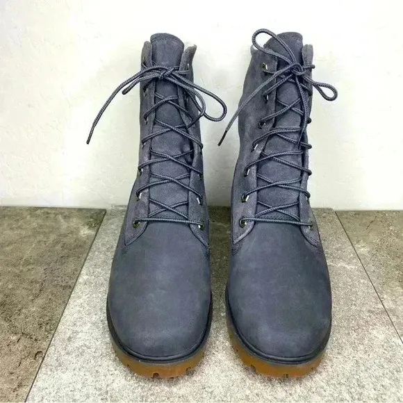 NEW Timberland Jayne Fleece Fold Down Waterproof Dark Grey Suede Ankle Boot Sz 7