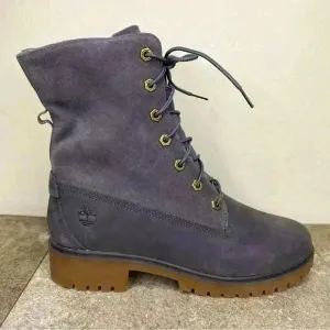 NEW Timberland Jayne Fleece Fold Down Waterproof Dark Grey Suede Ankle Boot Sz 7