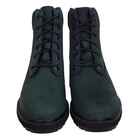 New Timberland womens kinsley 6 in waterproof boots black green block heel lace