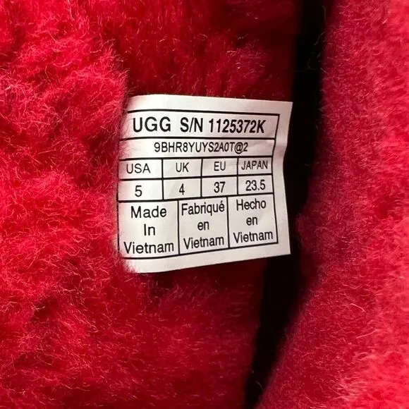 New UGG Kids Classic II Red Metallic Sparkle Winter Boots
