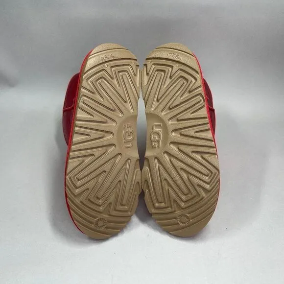 New UGG Kids Classic II Red Metallic Sparkle Winter Boots