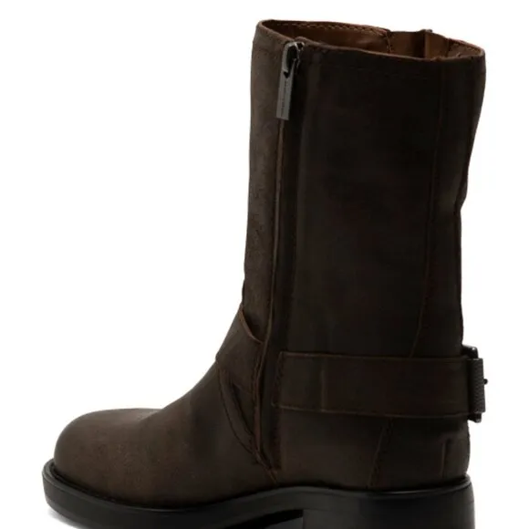 NEW VINCE CAMUTO Kaemie Leather Harness Boots Brown for women 563tn