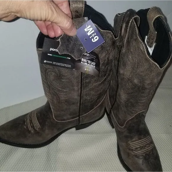 New western Genuine Leather Boots Rockin Country Collection with thags