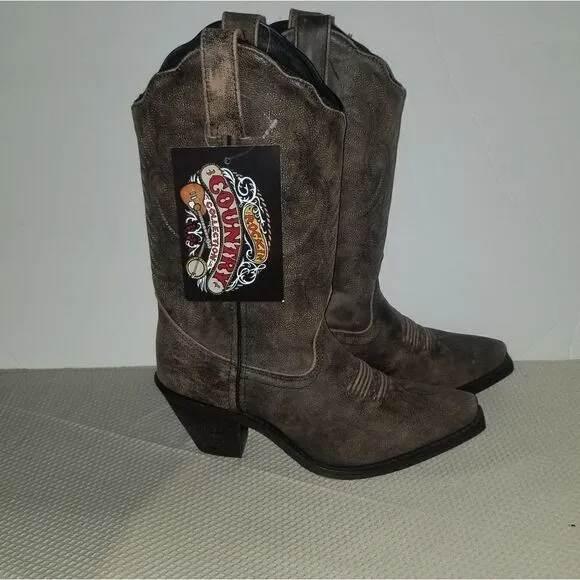 New western Genuine Leather Boots Rockin Country Collection with thags