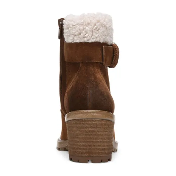 New ZODIAC Gemma Fur Womens Suede Ankle Combat Lace-Up Boots Size 7.5
