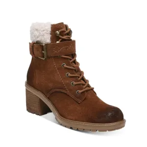 New ZODIAC Gemma Fur Womens Suede Ankle Combat Lace-Up Boots Size 7.5