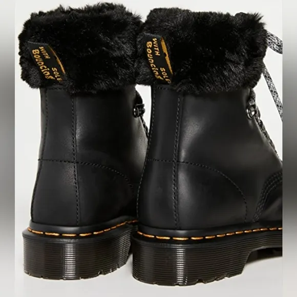 NIB Dr. Martens 1460 Serena Collar Faux Fur Lined Combat Boots