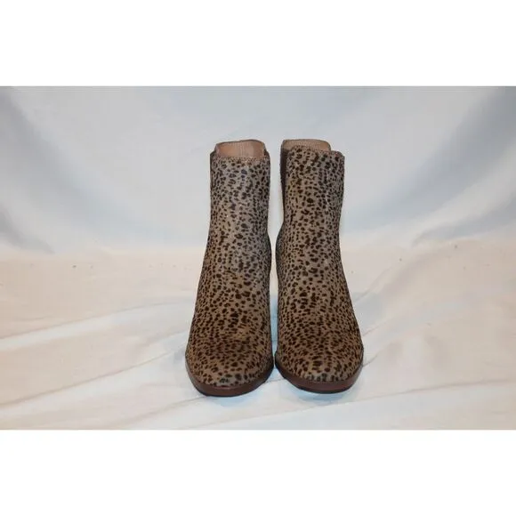 NIB MADEWELL LAURA CALF HAIR‎ HEELED CHELSEA LEOPARD BOOTS PECAN SZ 6