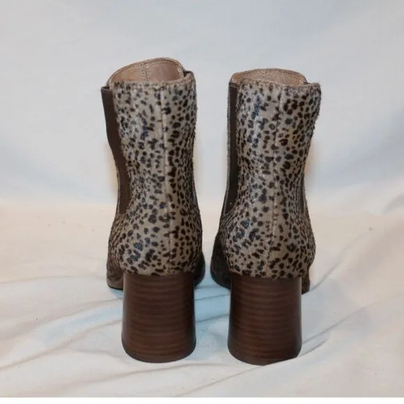 NIB MADEWELL LAURA CALF HAIR‎ HEELED CHELSEA LEOPARD BOOTS PECAN SZ 6