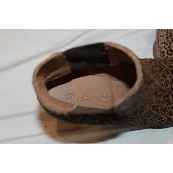 NIB MADEWELL LAURA CALF HAIR‎ HEELED CHELSEA LEOPARD BOOTS PECAN SZ 6