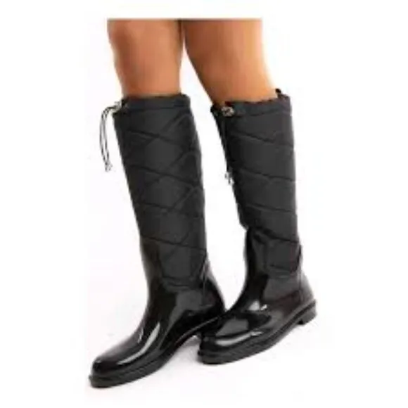 NIB Marc Fisher Women's Triumph Laceless Rain Boots Black