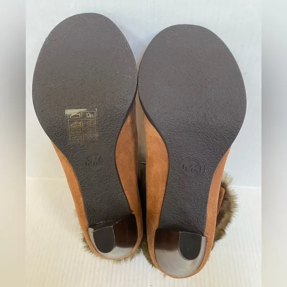 NIB Michael Kors Women’s Lara Suede Faux Fur Lined High Heel Booties Size 8