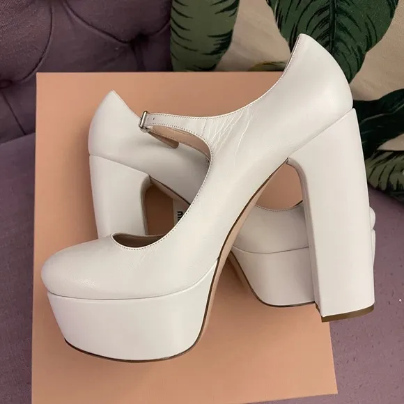 NIB Miu Miu Platform Mary Jane Pumps 38.5