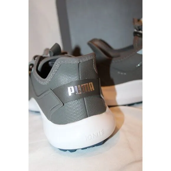 NIB PUMA Men's Ignite Fasten8‎ Pro Spikeless Waterproof Golf Shoes Sz 8 Gray