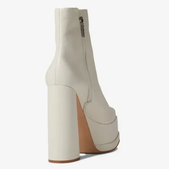 NIB Schutz Selene Platform Booties ankle boots Pearl white 7 Hot Nappa Leather