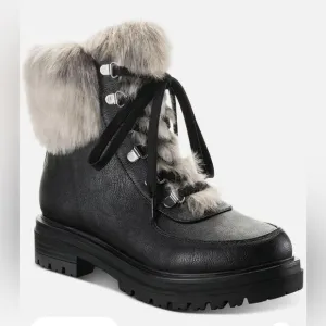 NIB Sun   Stone | Black Orlaap Cold-Weather Lug Sole Boots | Size 5.5