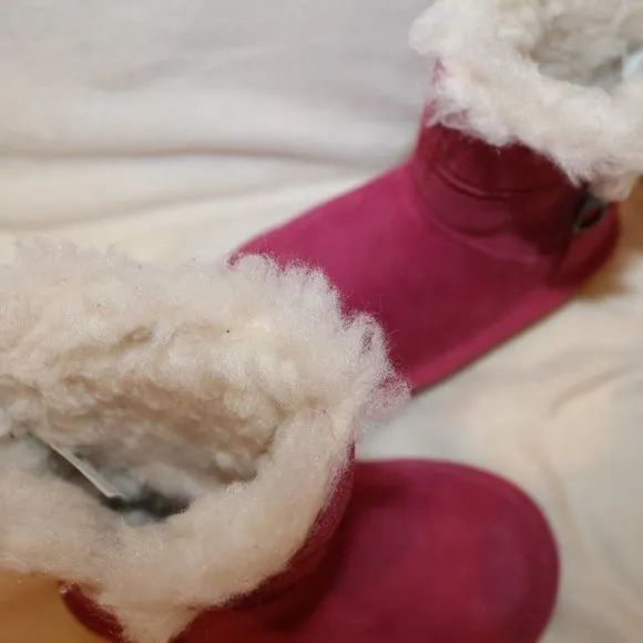 NIB UGG KOOLABURRA‎ TODDLERS GIRL'S SUEDE FUR BOOTS PINK