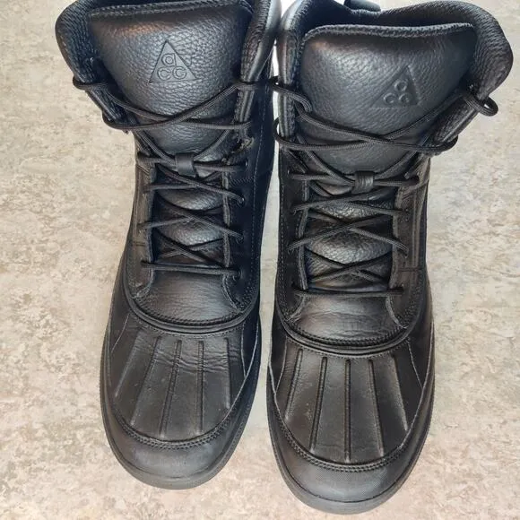 Nike ACG Woodside 2 Triple Black Waterproof Boots Shoes 525393-090 Mens 14 Clean