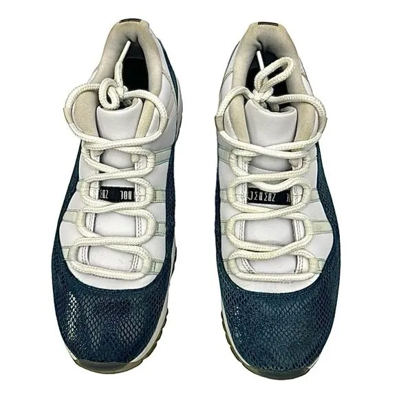 Nike Air Jordan 10.5 XI Retro Low Men Size 8 Shoes Snakeskin Navy CD6846-102