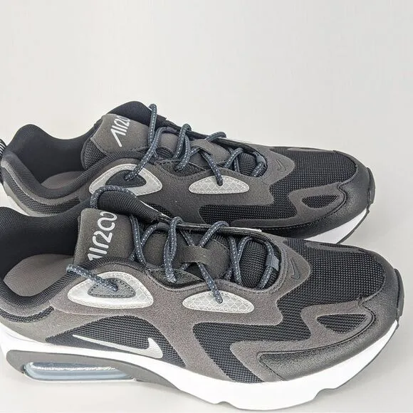Nike Air Max 200 Men's Winter Casual Shoes Sneakers Black Grey &amp; White Size 10