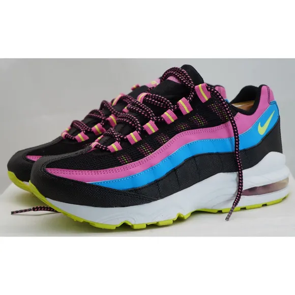 Nike Air Max 95 Sneakers GS Youth Black Volt/Red/Violet Size 7 Y