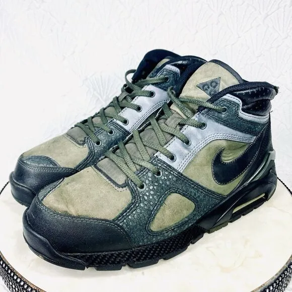 Nike Air Max Hi Top Athletic Shoes 11 Black Green Streetwear Y2k Retro Sneakers