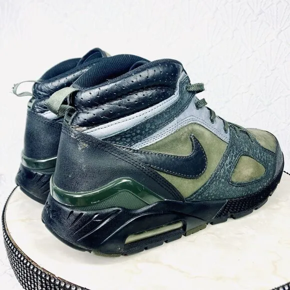 Nike Air Max Hi Top Athletic Shoes 11 Black Green Streetwear Y2k Retro Sneakers