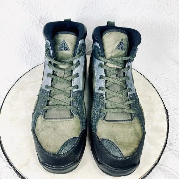 Nike Air Max Hi Top Athletic Shoes 11 Black Green Streetwear Y2k Retro Sneakers