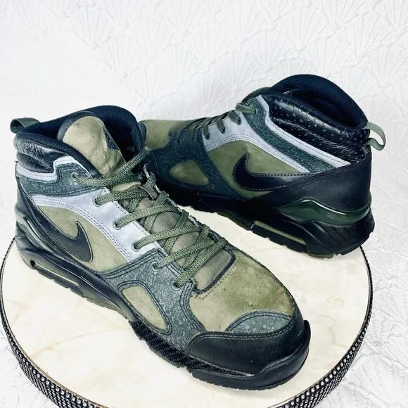 Nike Air Max Hi Top Athletic Shoes 11 Black Green Streetwear Y2k Retro Sneakers
