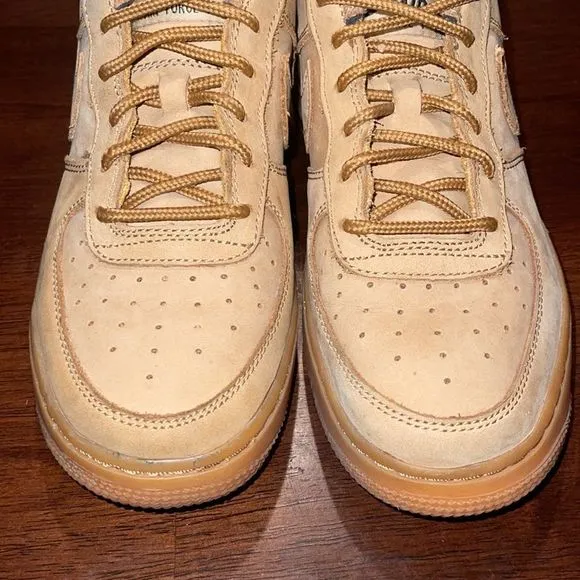 Nike Air Force 1 Winter PRM GS Low Youth Shoes Khaki and Gumshoe
