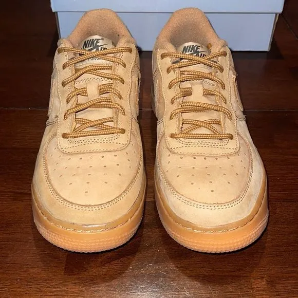 Nike Air Force 1 Winter PRM GS Low Youth Shoes Khaki and Gumshoe