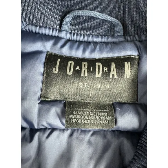 Nike Boys Jordan Jumpman Jacket Coat Midnight Blue Winter Full Zip Size Large