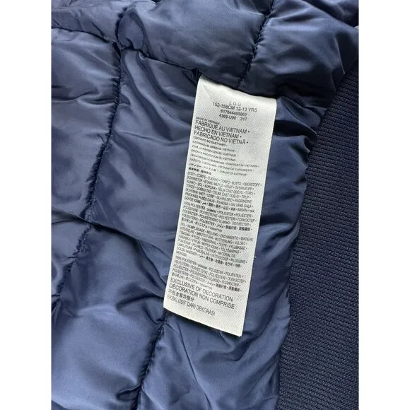 Nike Boys Jordan Jumpman Jacket Coat Midnight Blue Winter Full Zip Size Large