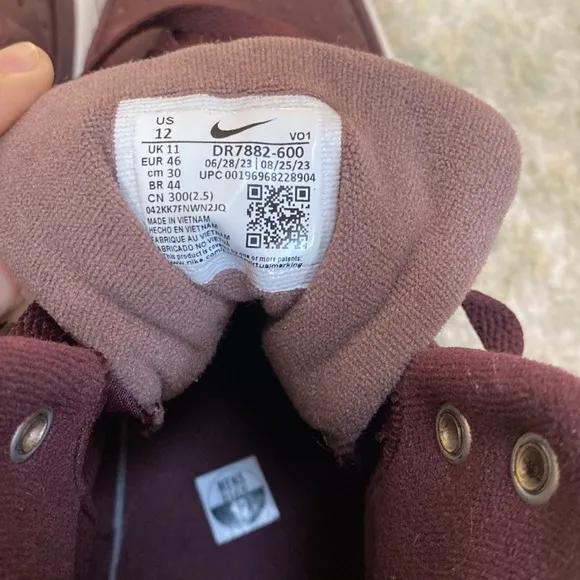 Nike Court Vision Mid Winter Burgundy Crush Sneaker