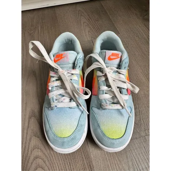Nike Dunk Low BG 'Heat Map' Blue HF4797-474 Size 3.5 Y Sneakers