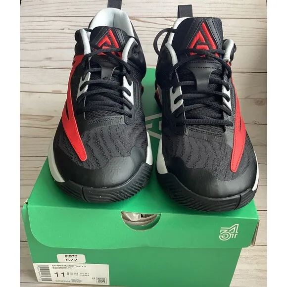 Nike Giannis Immortality 3 Basketball Shoes DZ7533-004 Black &amp; Red Men's  11.5
