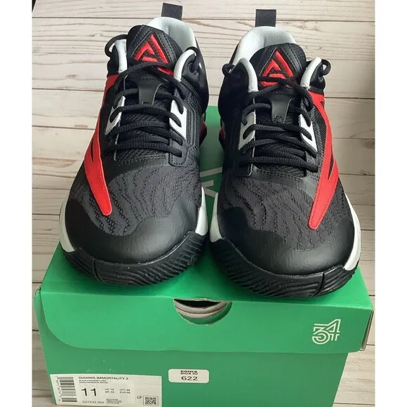 Nike Giannis Immortality 3  Men’s Basketball Shoes DZ7533-004 Black &amp; Red 11
