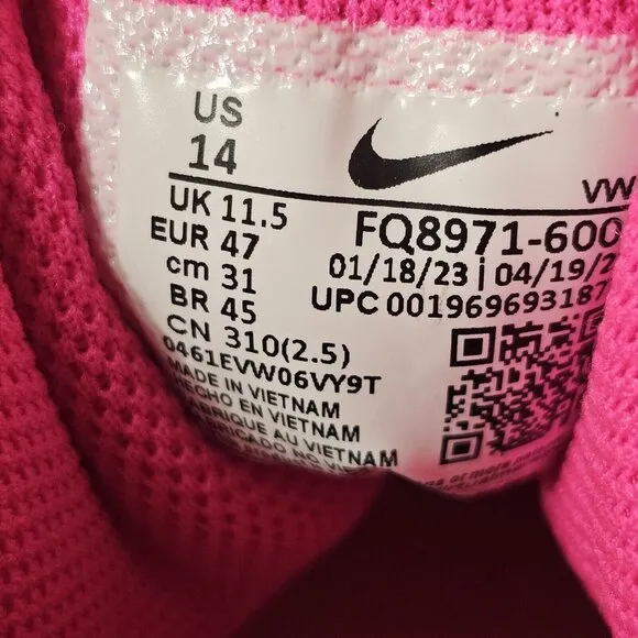 Nike Renew Elevate III Fierce Pink Basketball Shoes - Women's 14 - Men's  12.5