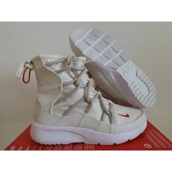 NIKE TANJUN HIGH RISE &quot;BOOTS&quot; Women Size 9 PHANTOM-GYM RED-SAND AO0355-005 NEW