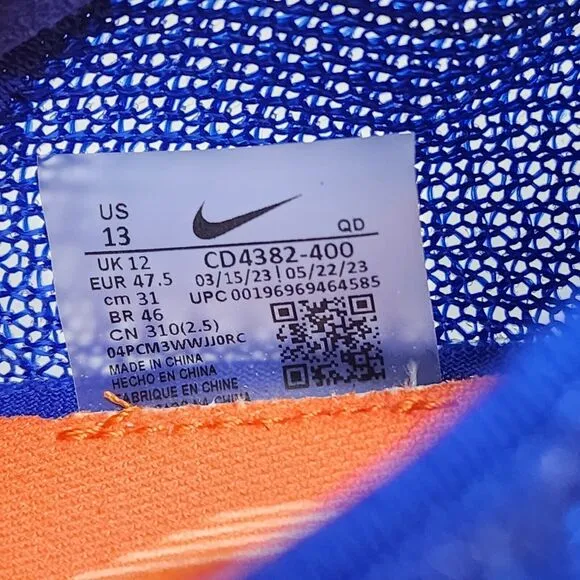 Nike Track &amp; Field Shoes Mens 13 Racer Blue Zoom Superfly Elite 2 Logo Spikes