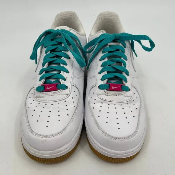 Nike White and Blue Air Force 1 Sneakers | Size 8.5