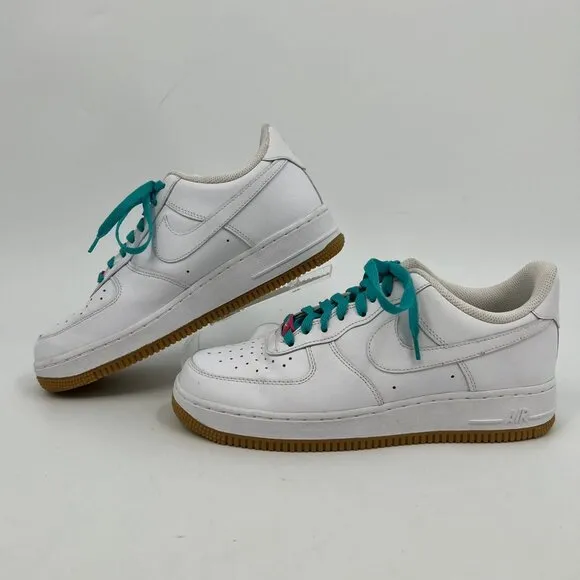 Nike White and Blue Air Force 1 Sneakers | Size 8.5
