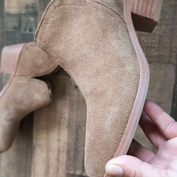 Nisolo Mia Everyday Ankle Boots Taupe Suede Sz 7 Women