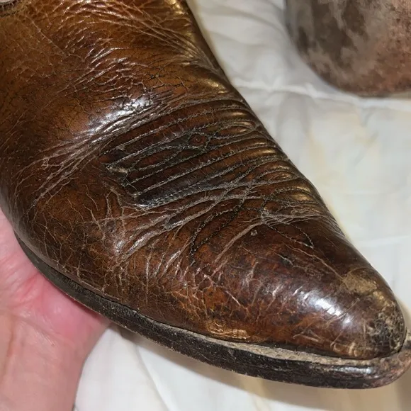 Nocona Boots Cowboy men size 10 EE cream khaki and brown