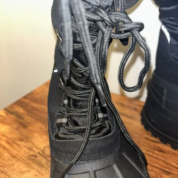 Nortiv Men's Warm Insulated Waterproof Hiking Winter Snow Boots, Black, 8 US